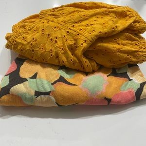 2.  Billabong. Nice lace  top. Short length in orange pumpkin color. Flowers